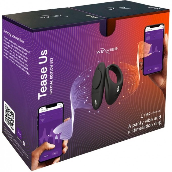 Набор WOMANIZER We-Vibe Tease Us: виброкольцо Bond + клиторальный вибратор Moxie черный SNDV1SG9